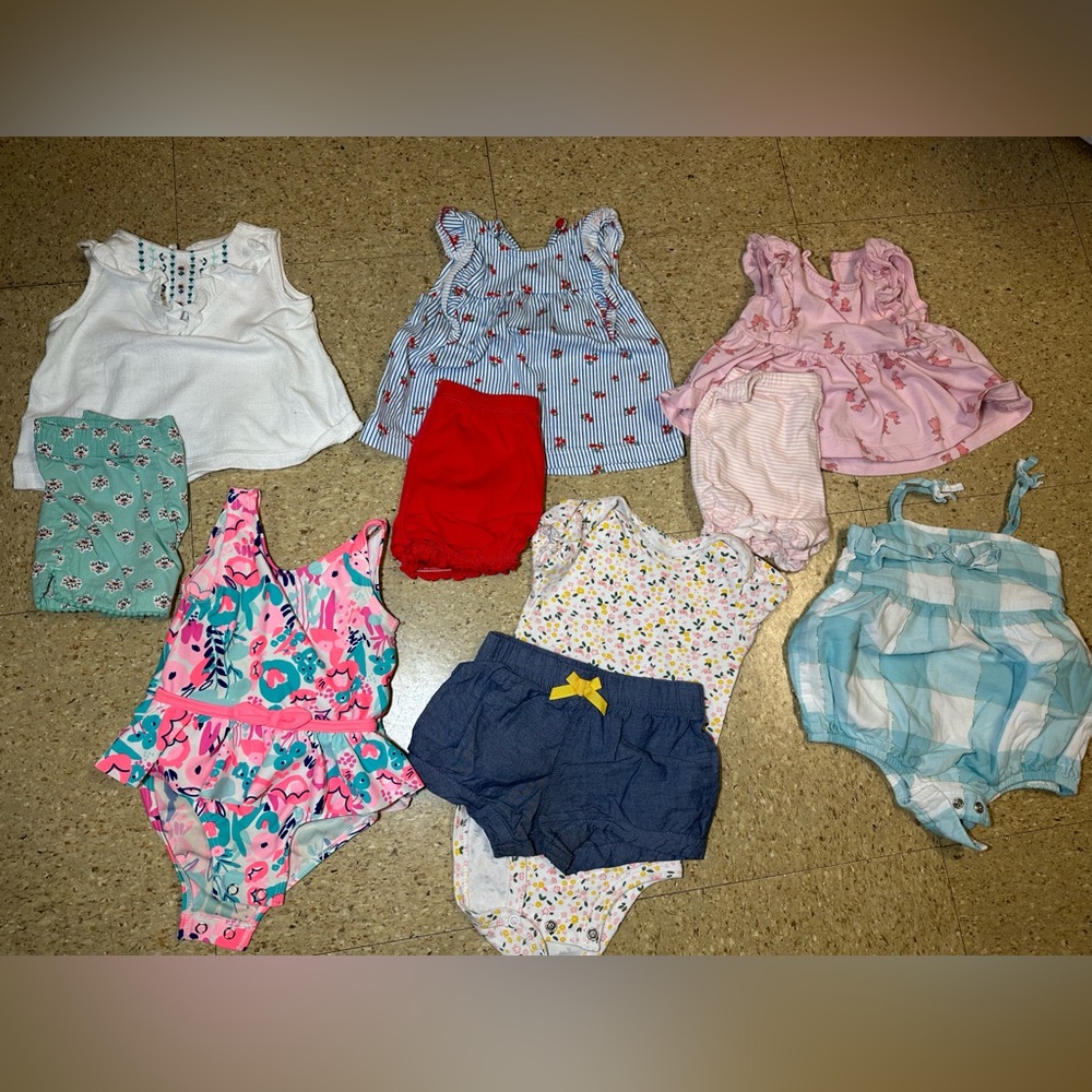 Lot Of 15 Pcs Infant Girl Summer Outfits Shorts Dress Carter's Swim Suit 3-6m 6m - Picture 4 of 5